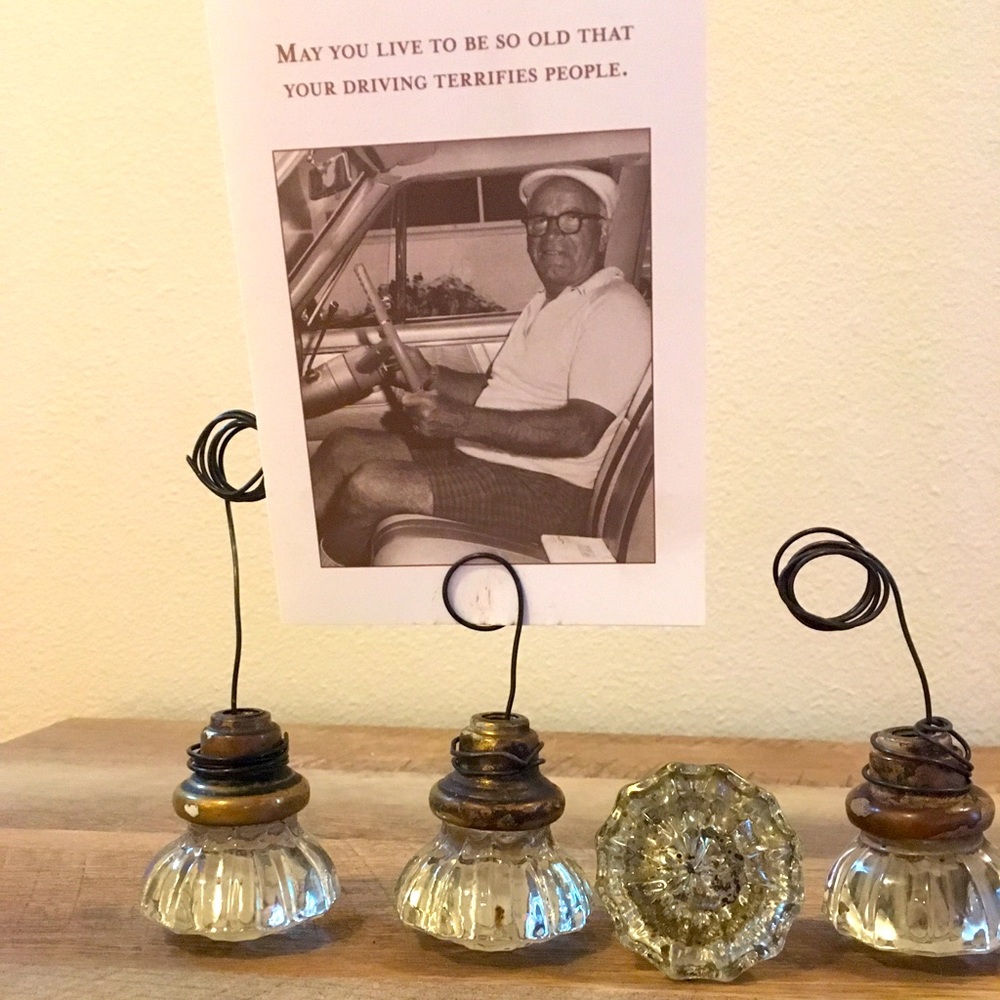 Antique Doorknob Picture Holder/Table Number Holder